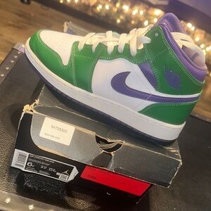 Nike White, Green, and Purple High-Tops